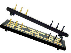 Wooden Majestic Cribbage Board Ebony / Maple 2 Tracks Revolving Lid