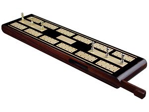 Majestic Flat Cribbage Board in Ebony / Maple 13" - 2 Tracks