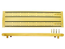 Wooden Supreme Cribbage Board Maple / Ebony 2 Tracks Revolving Lid 13"