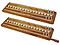 Wooden Artistic Flat Cribbage Board 2  Tracks Golden Rosewood / White Maple
