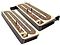 Unique Continuous Cribbage Board 4 Tracks Wood Inlaid Maple / Rosewood - Sliding Lid