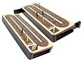 Unique Continuous Cribbage Board with 4 tracks inlaid in maple rosewood