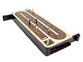Wooden Continuous cribbage board with sliding lids