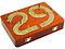 Side view of 29 cribbage board box with metal pegs