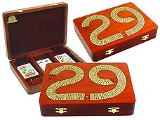 29 Cribbage Board Box Continuous 4 Track inlaid with Bloodwood / Maple
