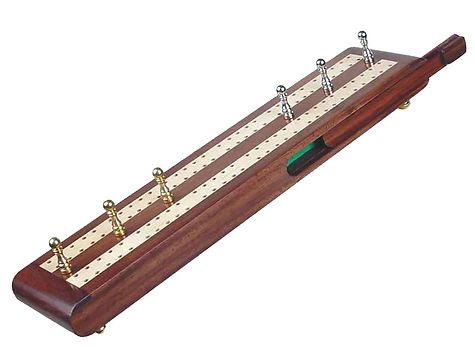 Regalia Flat Cribbage Board in Rosewood / Maple 10" - 2 Tracks