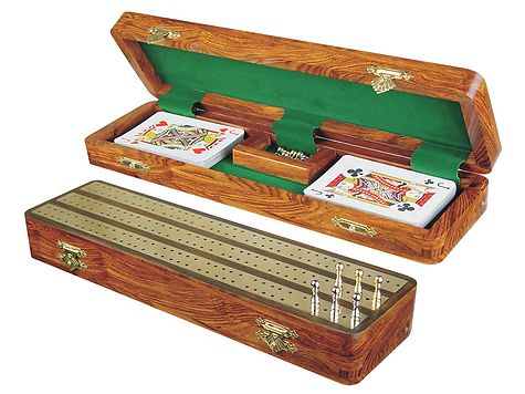 Regalia Cribbage Board & Box in Golden Rosewood / Brass 12\