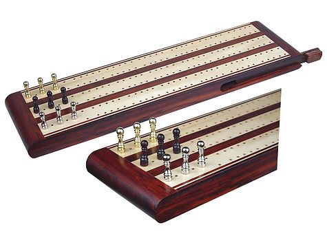 Regalia Flat Cribbage Board in Rosewood / Maple 13" - 3 Tracks