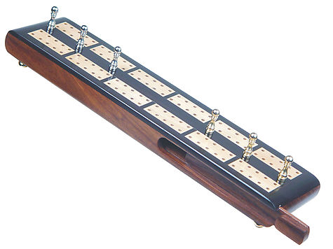 Imperial Flat Cribbage Board in Ebony / Maple 10" - 2 Tracks