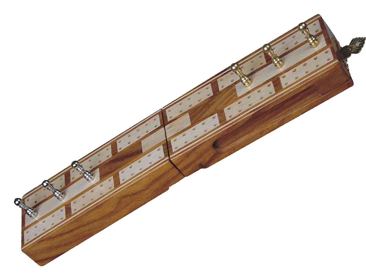 Majestic Travel Folding Cribbage Board In Golden Rosewood Maple