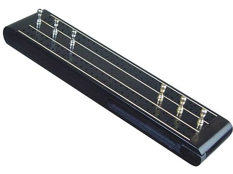 Supreme Flat Cribbage Board in Ebony / Maple 10" - 2 Tracks