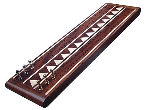 Monarch Flat Cribbage Board in Rosewood / Maple 13" - 2 Tracks