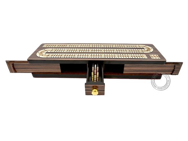 Continuous Cribbage Board Box Inlaid In Rosewood Maple 12 Inch 3