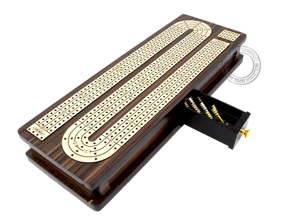 continuous-cribbage-board-inlaid-4-tracks-rosewood-maple-with-sliding