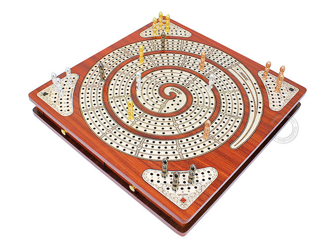 Great for Travel Spiral Cribbage Board with Card and Peg Storage 