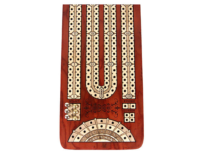 Continuous Cribbage Board Inlaid With Bloodwood Maple 2 Tracks