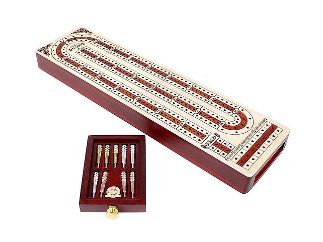wooden cribbage board With Pegs 7 cm X 29 cm 