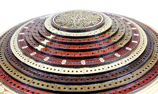 3d Round Shape 4 Stepped Tracks Continuous Cribbage Board In