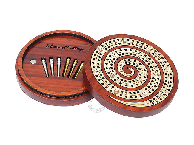 3d Round Shape 4 Stepped Tracks Continuous Cribbage Board In