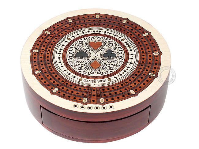 Round Shape 3 Track Non Continuous Cribbage Board Push