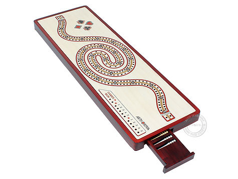 Artfornia - Continuous Cribbage Board - Wrist Watch Shape 2 Tracks with storage of pegs and place to mark won games