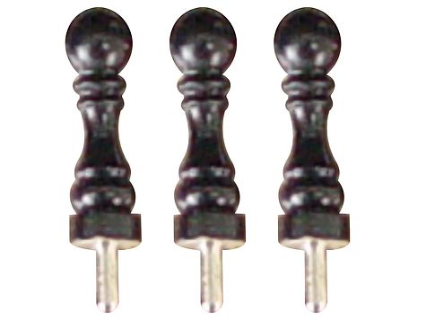 Set of 3 Black Plated Metal Cribbage Pegs Classic Design